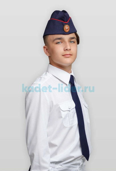 Пилотка синяя с красным кантом