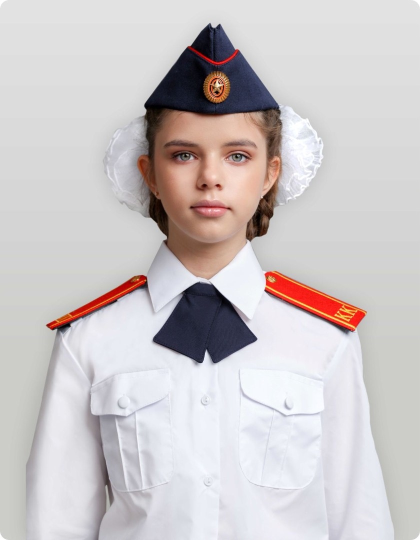 Пилотка синяя с красным кантом