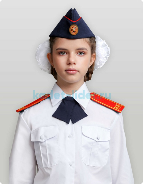 Пилотка синяя с красным кантом